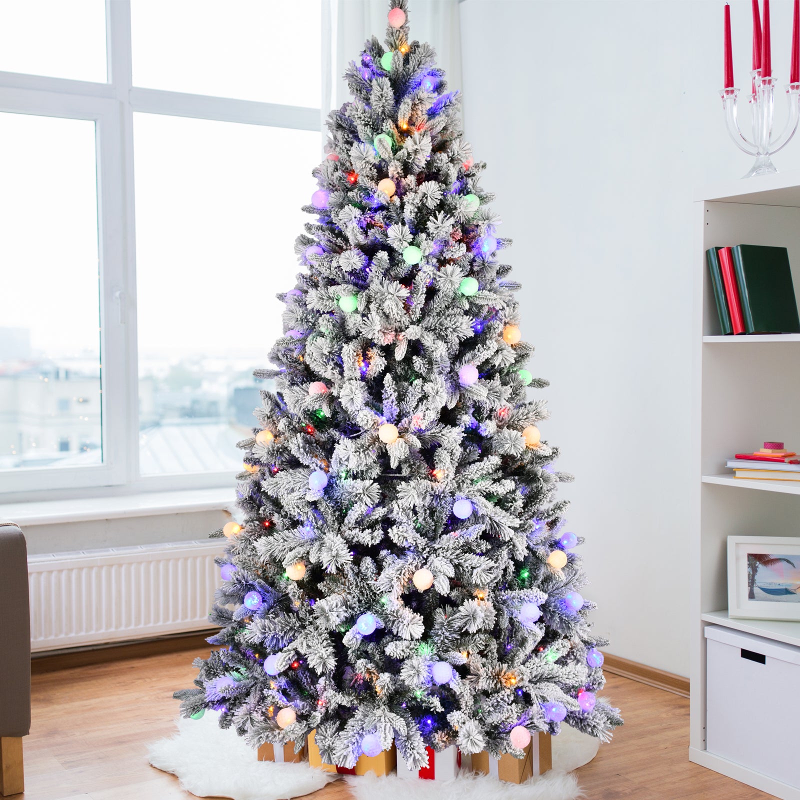 Pre-Lit Snow Flake Christmas Tree