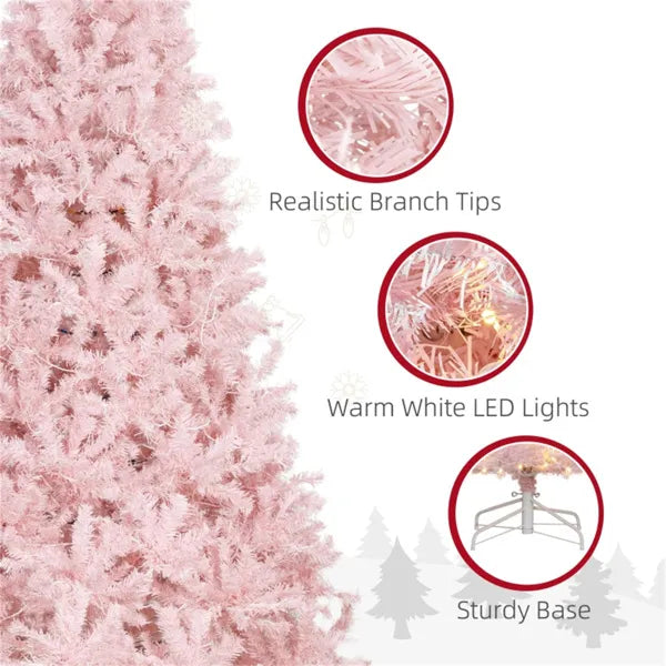Pre-Lit Pink 7.5ft Christmas Tree