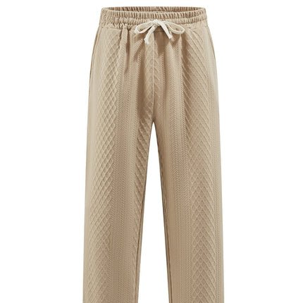 Loose Casual Jacquard Knit Straight-leg Pants