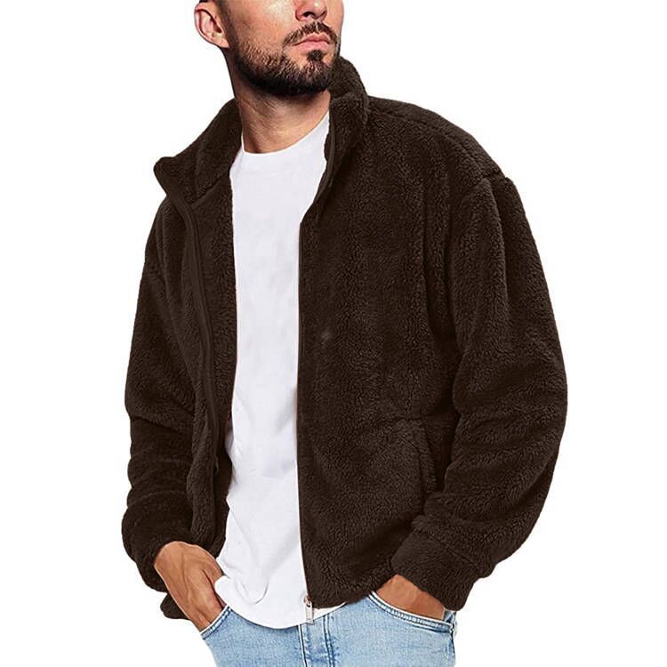 Casual Men's Solid Mink Cardigan