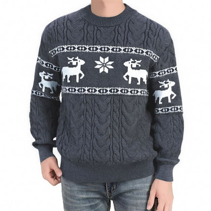 Men's Christmas Round Neck Knitwear Sweater Coat