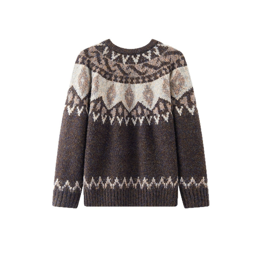 Men's Christmas Round Neck Jacquard Knitted Sweater
