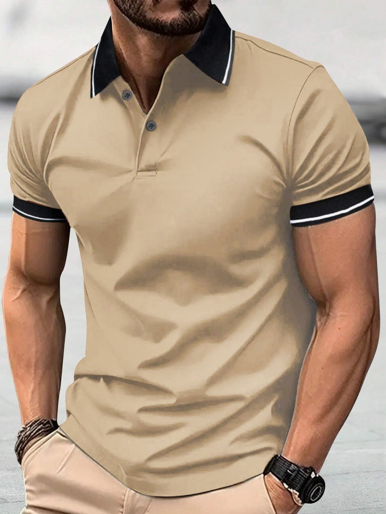 Men's Casual Button Short Sleeve Lapel Shirt