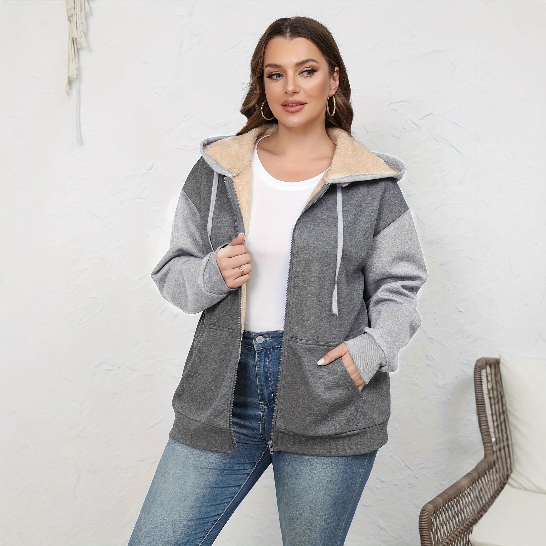 Women's Color-Block Fleece Hoodie