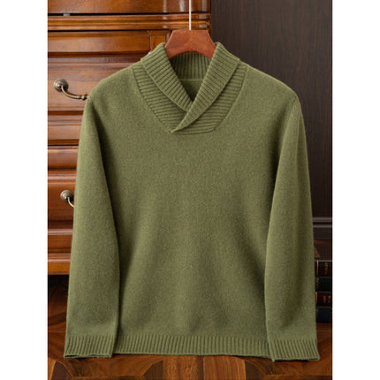 Men's Collar Wool Pullover Sweater