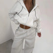 Athleisure Zip up Long sleeve Hoodie And Loose-fitting Sweatpants Set