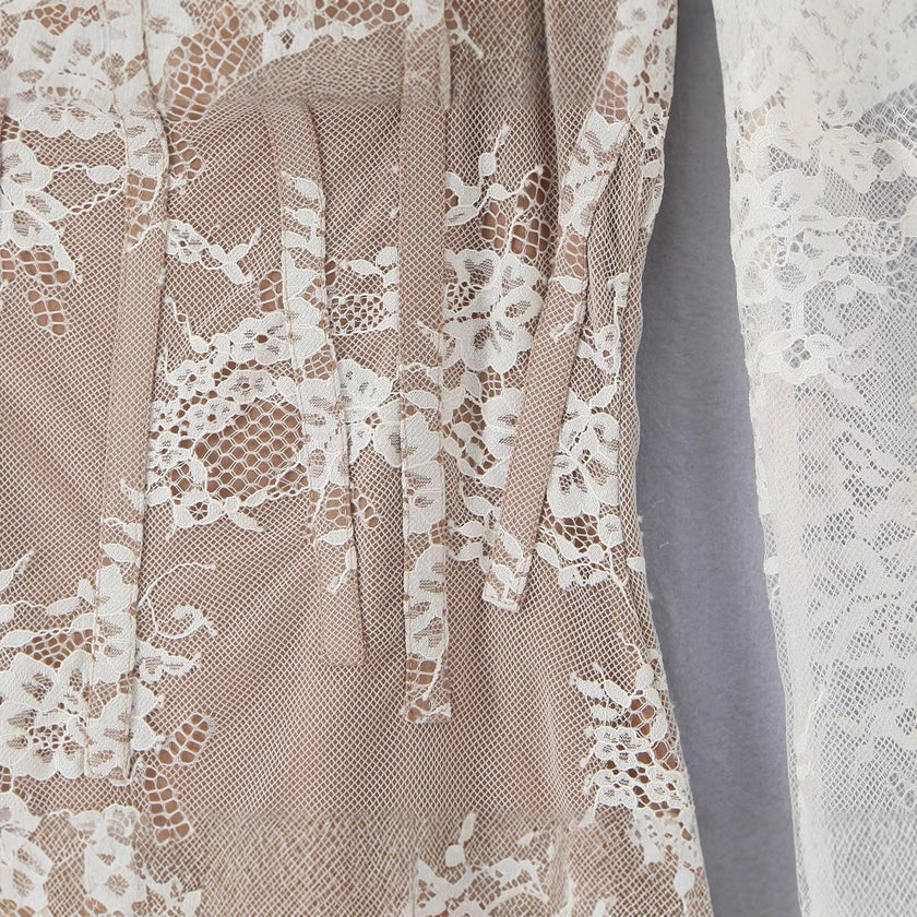 Temperament Long Sleeve Lace Backless Dress