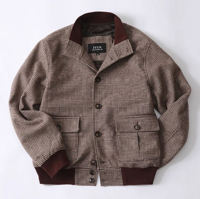 Tweed Stand-collar Single-breasted Light Luxury Retro Slim-fit Coat