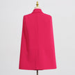 Elegant Loose Patchwork Waist-cropped Cape Blazer