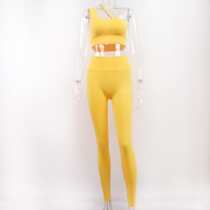 Oblique Shoulder Yoga Suit
