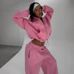Athleisure Zip up Long sleeve Hoodie And Loose-fitting Sweatpants Set