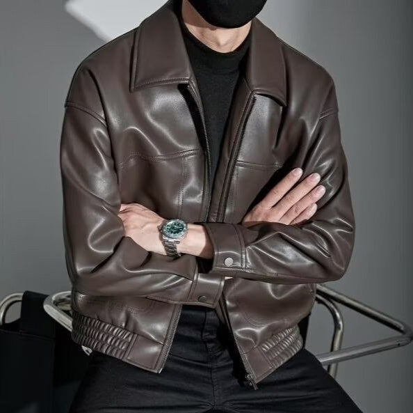 Men's Lapel Motorcycle Casual High-quality Jacket