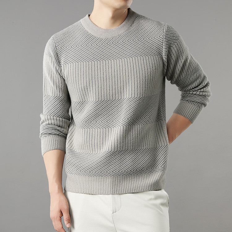 Thick Round Neck Long Sleeve Base Sweater
