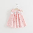 Solid color bow bow floral print halter skirt