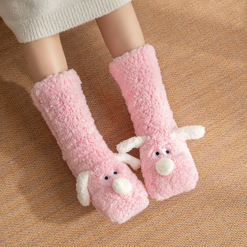 Cute Winter Warm Non-slip Plush Socks