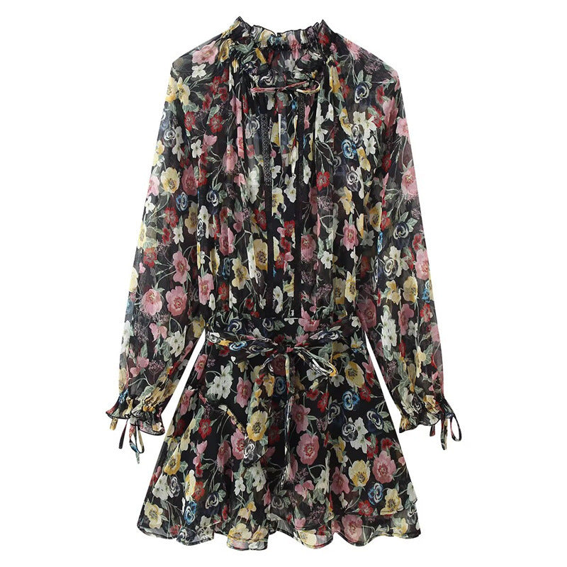 Women's Fashion Simple Floral Print Dress