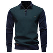 Men's Standing Collar Half Zipper Cotton Sweater