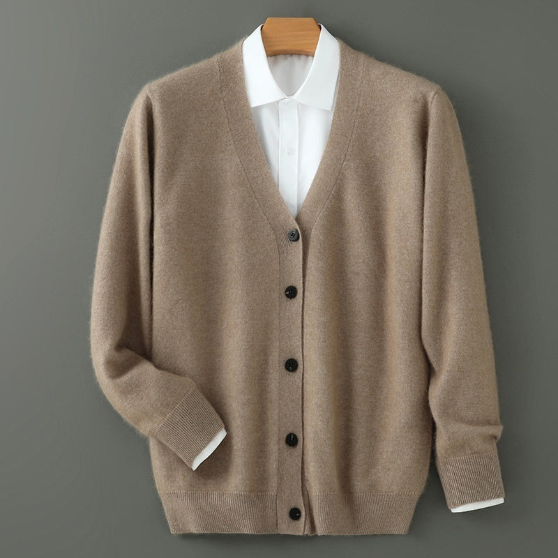 Wool V-neck Thickened Loose Knitwear