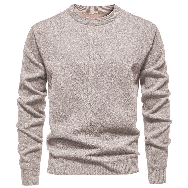 Fleece-lined Thick Round Neck Knitted Cardigan