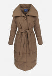 Belted Knee-length Down Jacket
