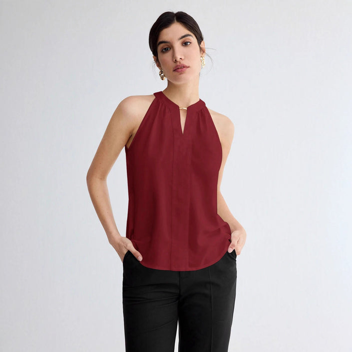 Sleeveless Halter Neck Top