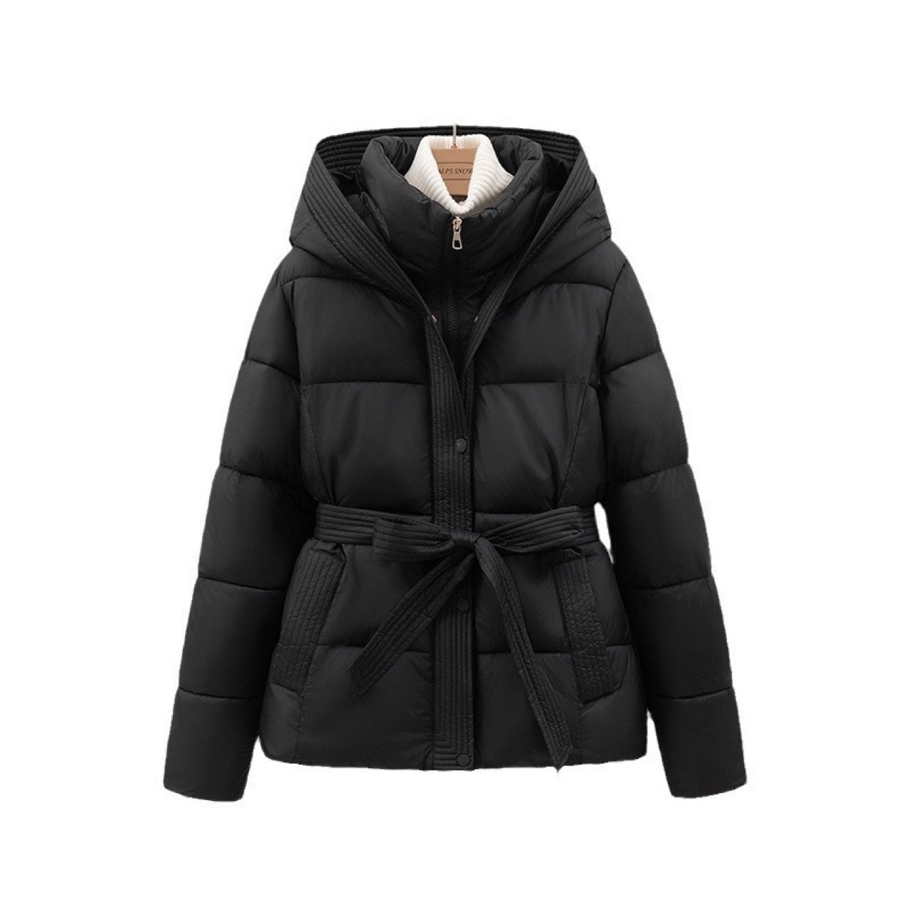Women's Short Tie-front Warm Coat