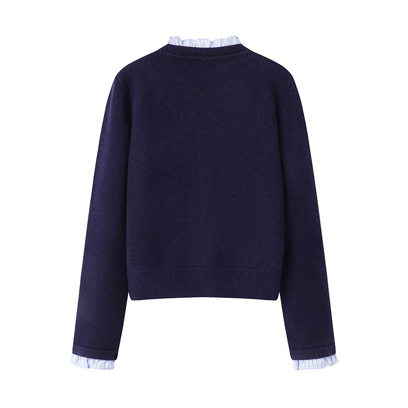 Women's Pleated Lace Collar Jacket