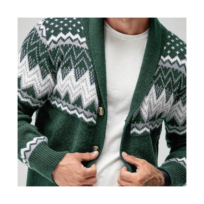 American Solid Long-sleeved Knitted Cardigan