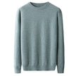 Men's Solid Color Loose Round Neck Wool Sweater