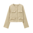 Round Neck Button Down Blazer