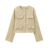 Round Neck Button Down Blazer
