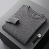 Men's Solid Color Loose Round Neck Wool Sweater