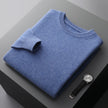 Men's Solid Color Loose Round Neck Wool Sweater