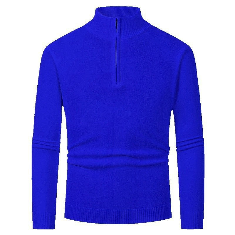 Men's Half Zipper Polo Long Sleeve Sweater