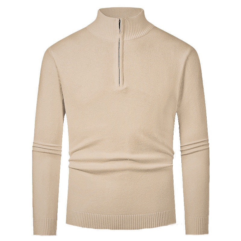 Men's Half Zipper Polo Long Sleeve Sweater