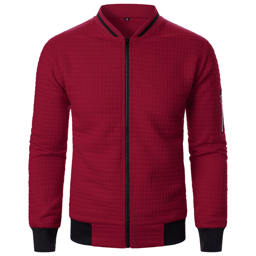 Men's Zip-up Stand Collar Sweatshirt Jacket