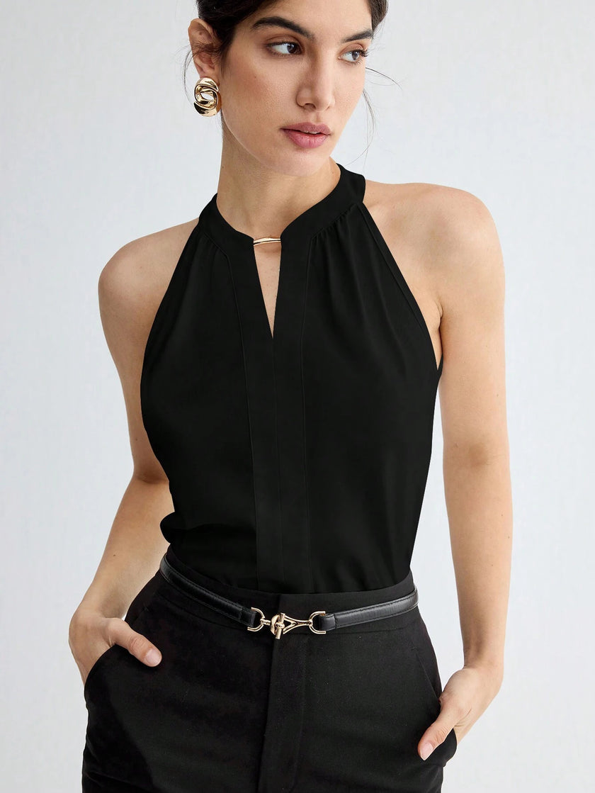 Sleeveless Halter Neck Top