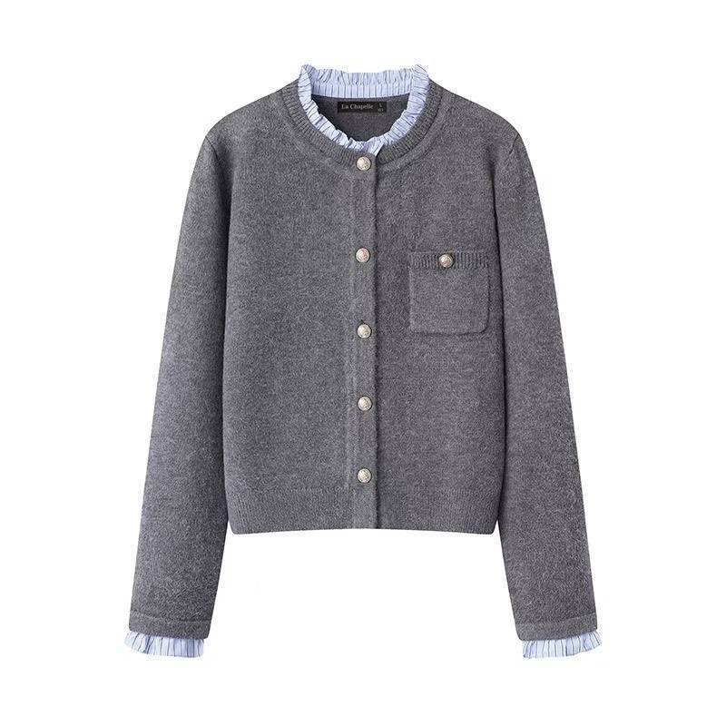 Women's Pleated Lace Collar Jacket