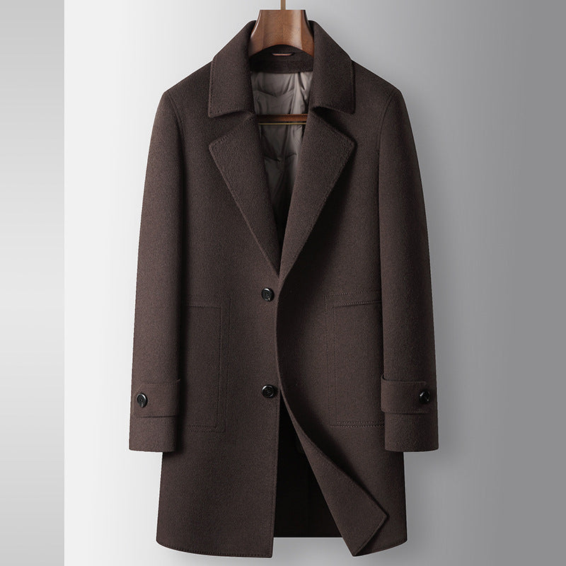 Men's Autumn And Winter Mid-length Detachable White Goose Down Inner Handmade Coat