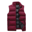 Stand Collar Slim-fit Zipper Winter Vest Jacket