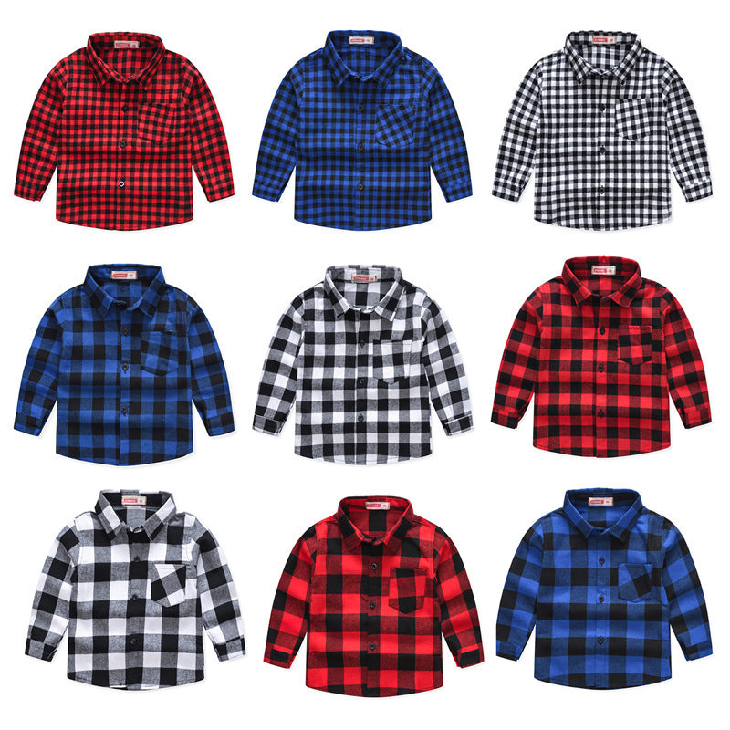 Boys Long sleeve Plaid Shirt