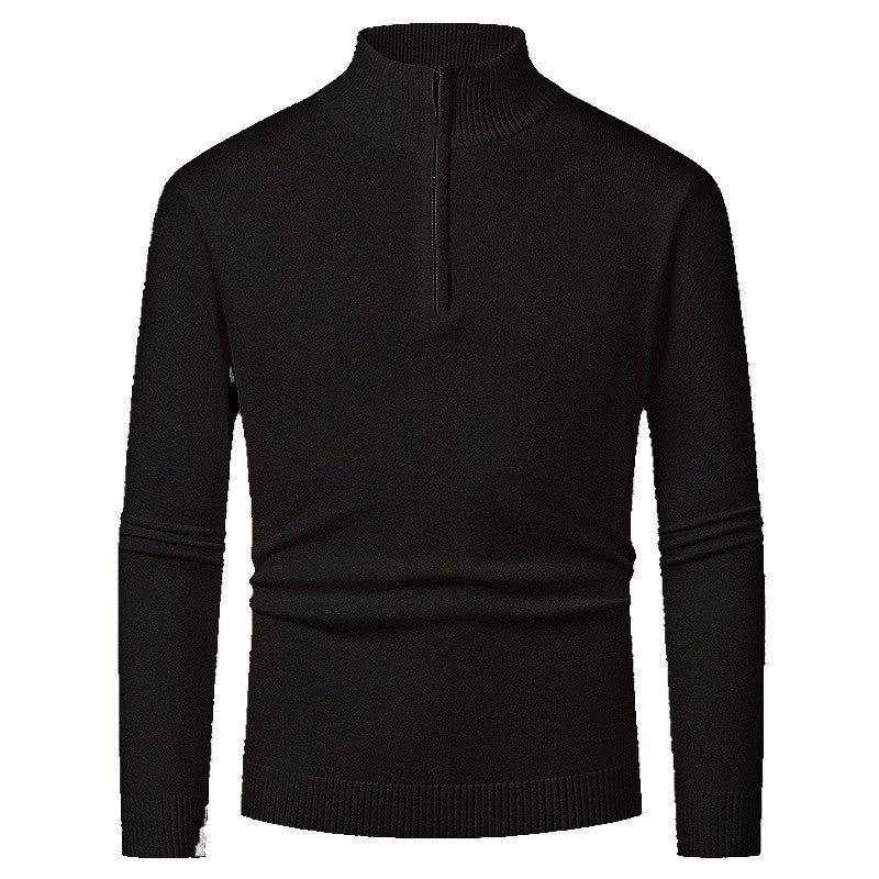 Men's Half Zipper Polo Long Sleeve Sweater
