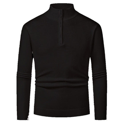 Men's Half Zipper Polo Long Sleeve Sweater