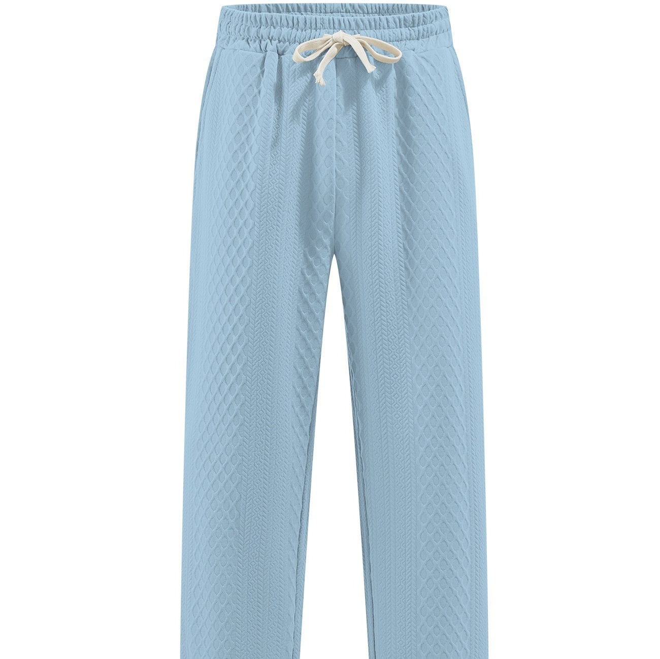 Loose Casual Jacquard Knit Straight-leg Pants