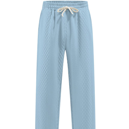 Loose Casual Jacquard Knit Straight-leg Pants