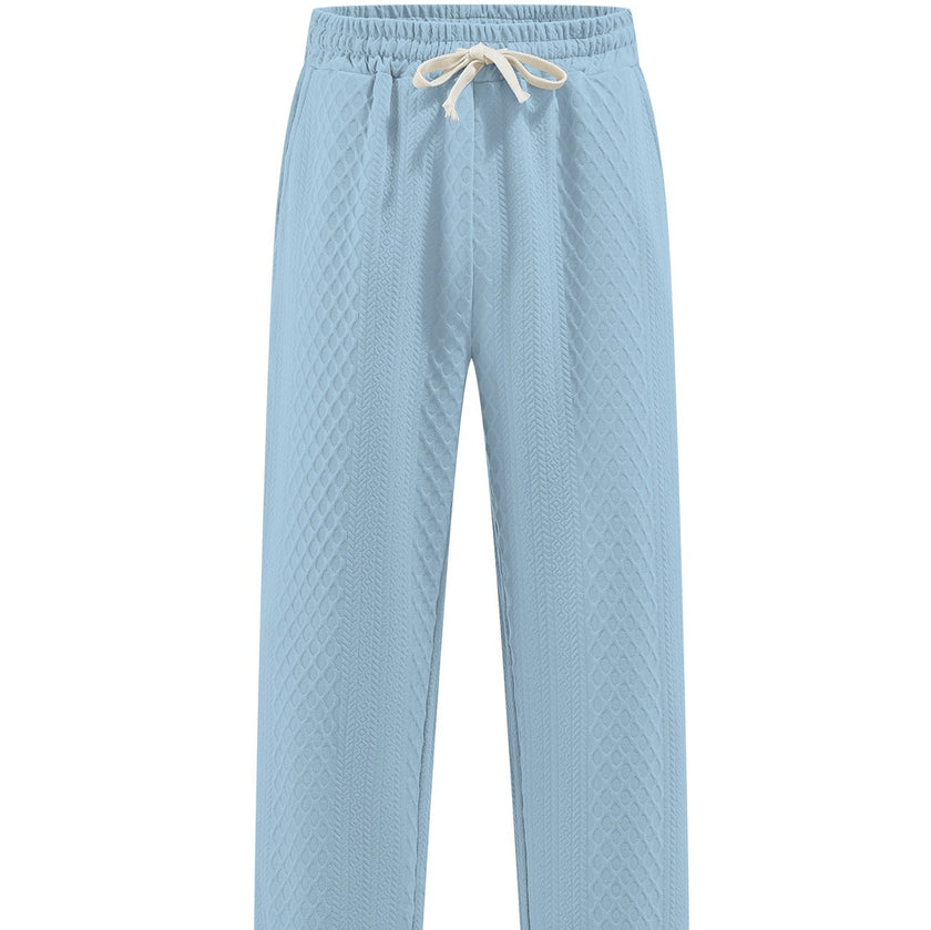 Loose Casual Jacquard Knit Straight-leg Pants