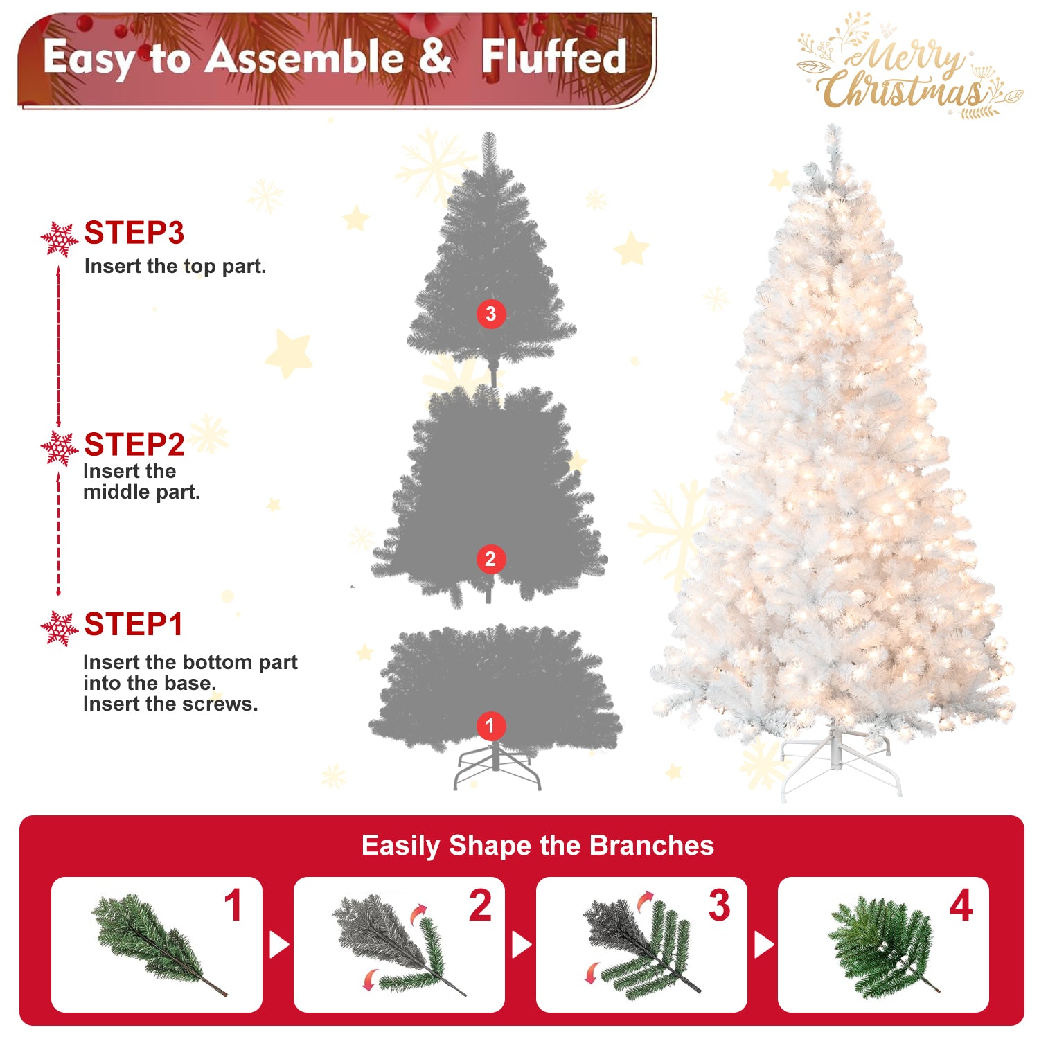 Pre-Lit Brilliant White Christmas Tree