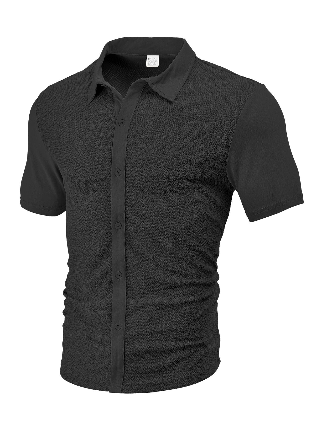Loose Breathable Jacquard Short Sleeve Shirt