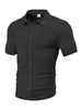 Loose Breathable Jacquard Short Sleeve Shirt