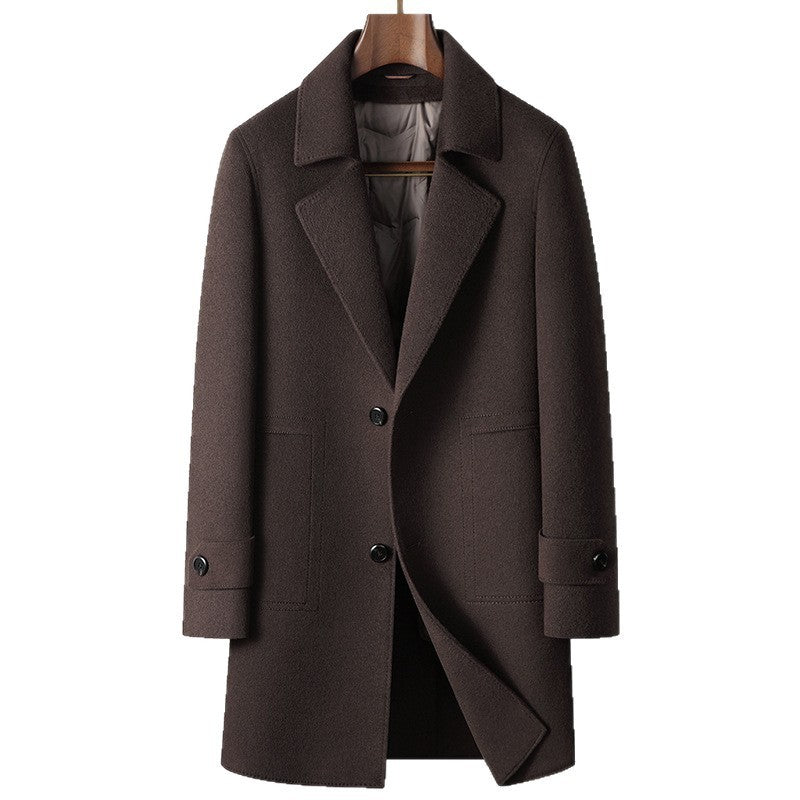Men's Autumn And Winter Mid-length Detachable White Goose Down Inner Handmade Coat